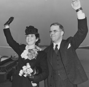 Martha and Waitstill Sharp departing New York Harbor for Prague in 1939. (Photo courtesy of Sharp Family Archives).